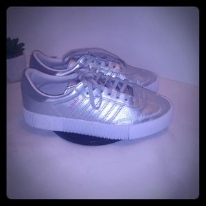 Women Size 8 Samba Adidas Silver
